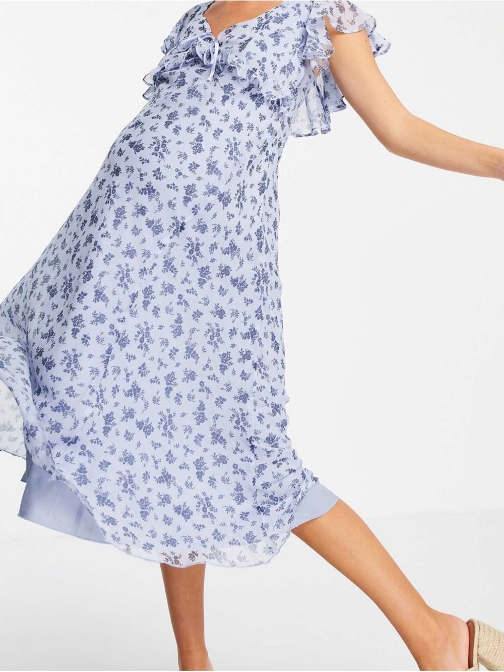 ASOS Light Blue Floral Midi Dress